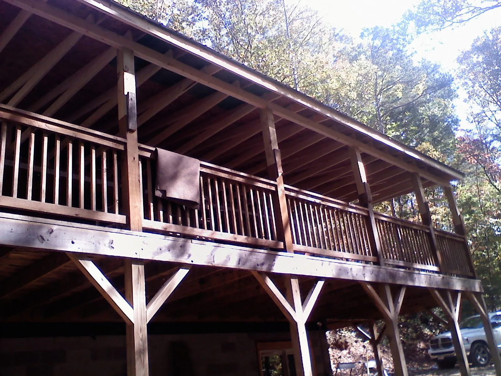 Timber framing under a new elevated porch and deck — Roof Leak Repair in Lockbourne by Roofing Brothers